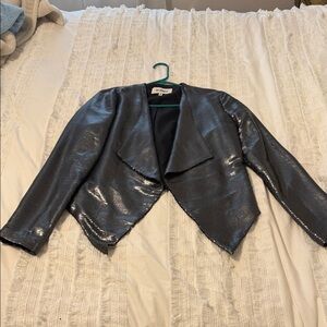 BB Dakota Metallic Gray Blazer
